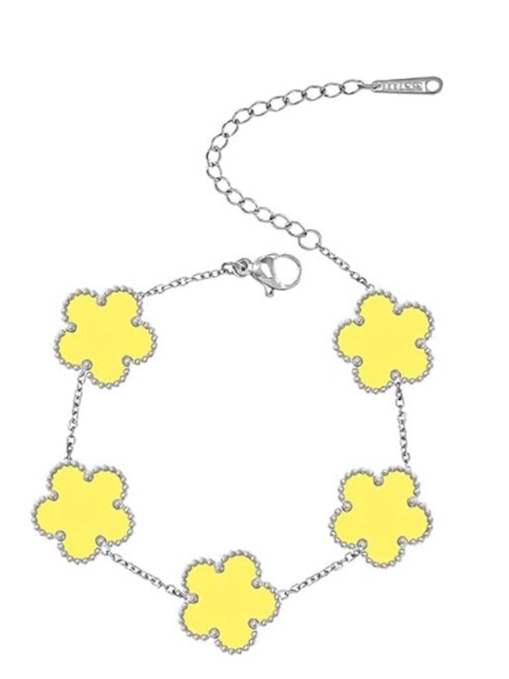 ⭐️FINAL PRICE Stainless Steel Yellow Clover Link Bracelet